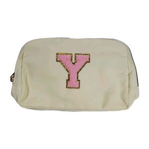Fanny Pack Monogramed Y Cream And Pink Nylon